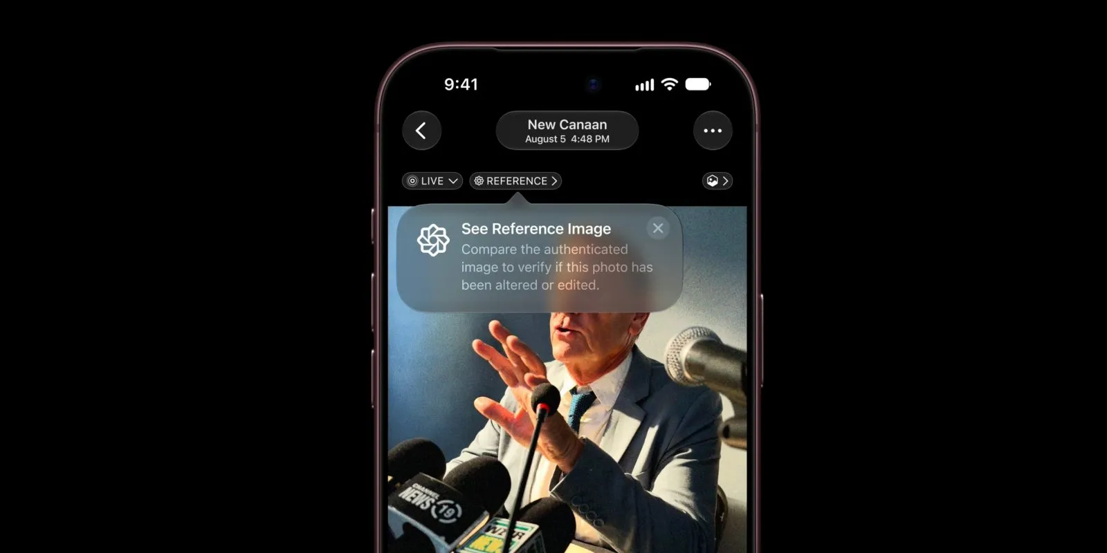 iPhone 18 Pro adds Reference Image to authenticate unaltered photos